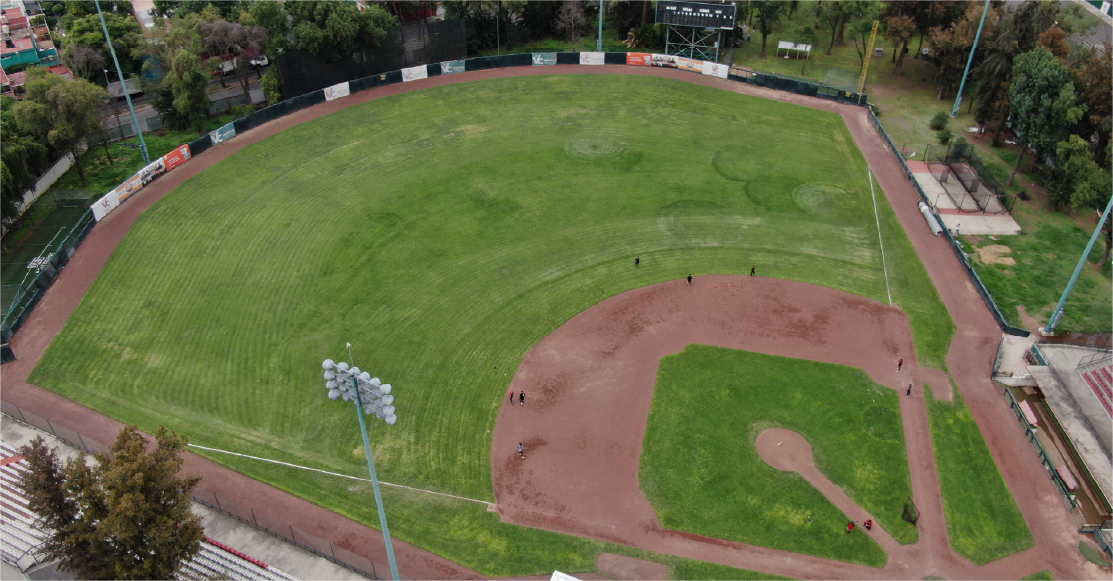 Vista aérea del campo